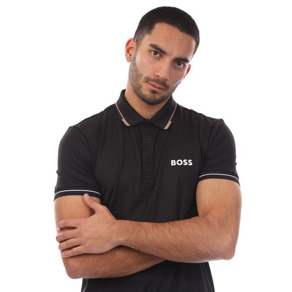 Boss Mens 4 Way Stretch Polo Shirt / Black
